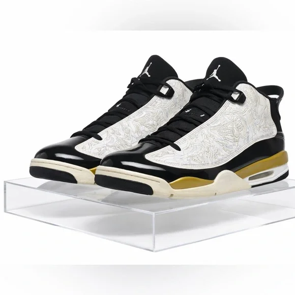 Nike Jordan Dub Zero Black and White Gold Trim 311046-005 Size 11 Sneakers Shoes - Picture 1 of 8